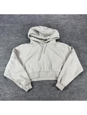 GAP Gray Women's Cropped Hoodie Sweatshirt‎ Size M - Athleisure, Activewear